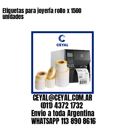 Etiquetas para joyería rollo x 1500 unidades