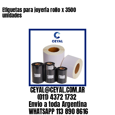 Etiquetas para joyería rollo x 3500 unidades