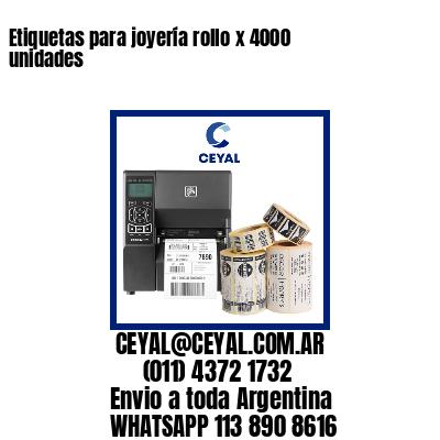Etiquetas para joyería rollo x 4000 unidades
