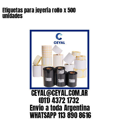 Etiquetas para joyería rollo x 500 unidades