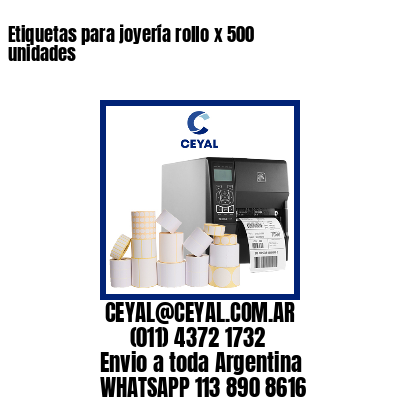 Etiquetas para joyería rollo x 500 unidades
