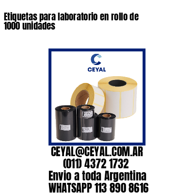 Etiquetas para laboratorio en rollo de 1000 unidades