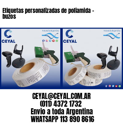 Etiquetas personalizadas de poliamida – buzos