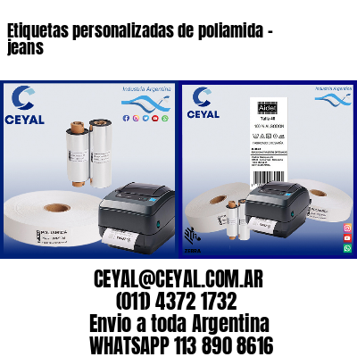 Etiquetas personalizadas de poliamida – jeans