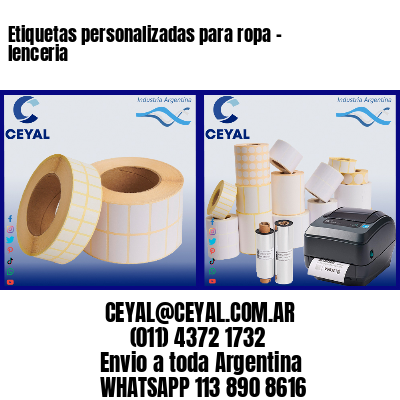 Etiquetas personalizadas para ropa – lenceria
