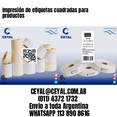 Impresión de etiquetas cuadradas para productos