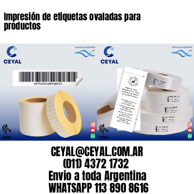 Impresión de etiquetas ovaladas para productos