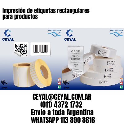 Impresión de etiquetas rectangulares para productos