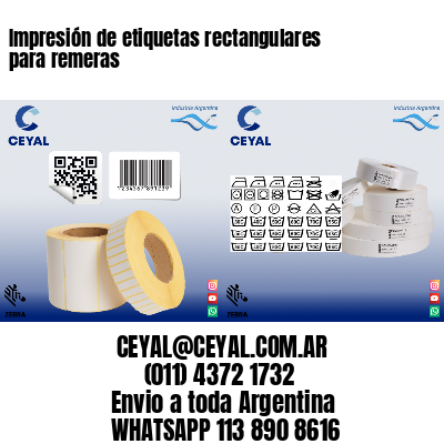 Impresión de etiquetas rectangulares para remeras