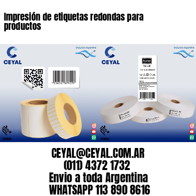 Impresión de etiquetas redondas para productos