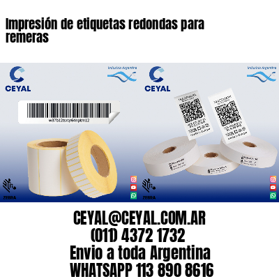 Impresión de etiquetas redondas para remeras