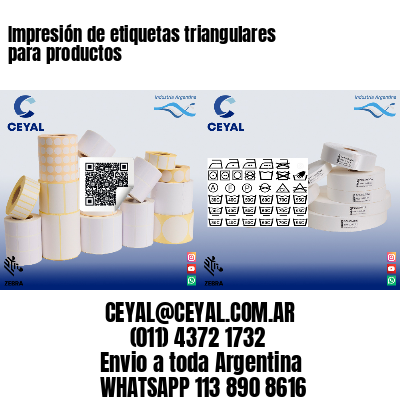 Impresión de etiquetas triangulares para productos