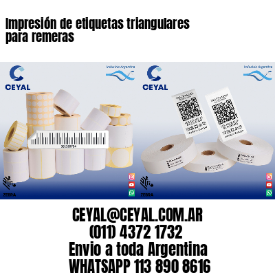 Impresión de etiquetas triangulares para remeras