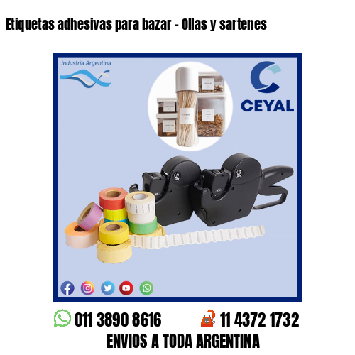 Etiquetas adhesivas para bazar – Ollas y sartenes