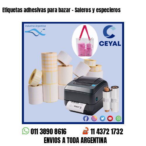 Etiquetas adhesivas para bazar – Saleros y especieros
