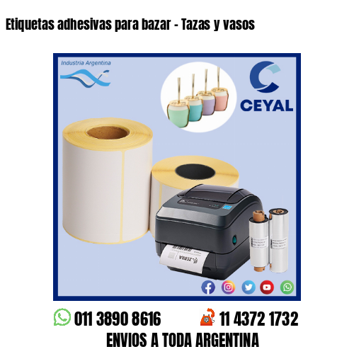 Etiquetas adhesivas para bazar – Tazas y vasos