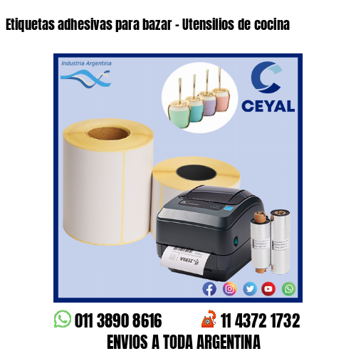 Etiquetas adhesivas para bazar – Utensilios de cocina