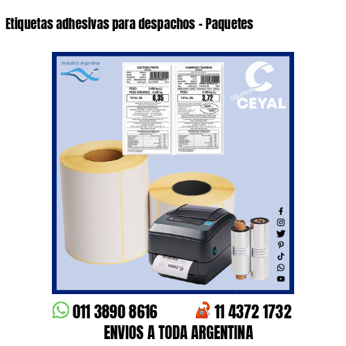 Etiquetas adhesivas para despachos – Paquetes