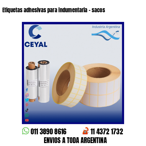 Etiquetas adhesivas para indumentaria – sacos