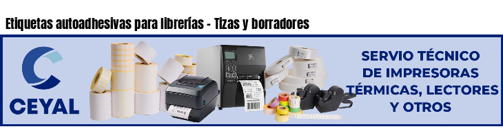 Etiquetas autoadhesivas para librerías - Tizas y borradores