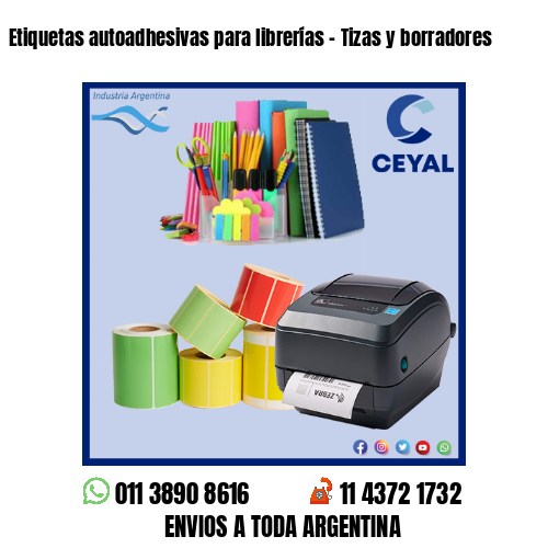 Etiquetas autoadhesivas para librerías – Tizas y borradores