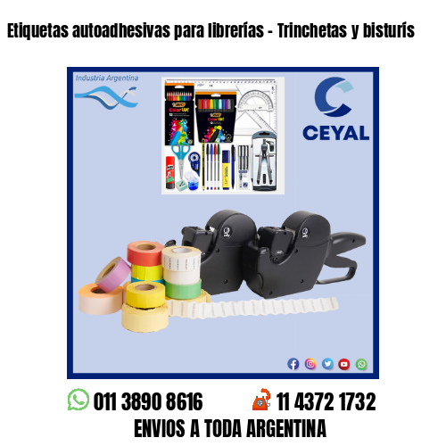 Etiquetas autoadhesivas para librerías – Trinchetas y bisturís