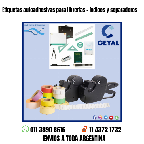 Etiquetas autoadhesivas para librerías – índices y separadores