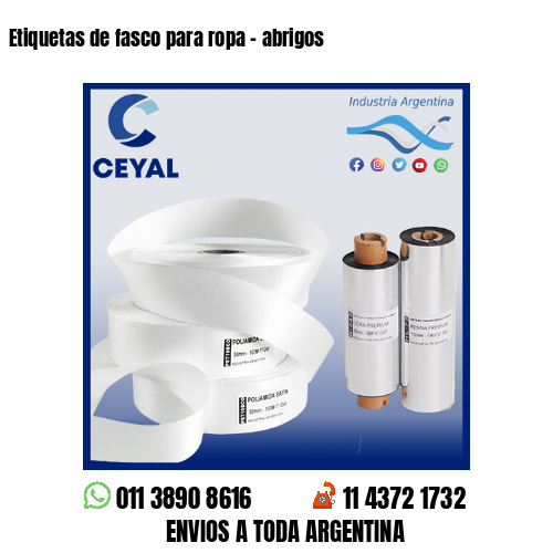 Etiquetas de fasco para ropa – abrigos