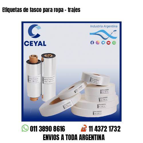 Etiquetas de fasco para ropa – trajes