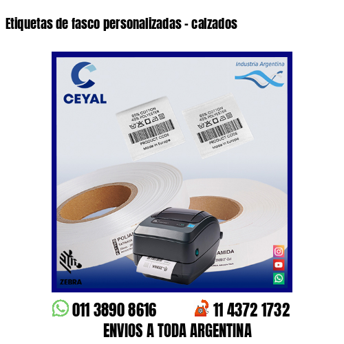 Etiquetas de fasco personalizadas – calzados