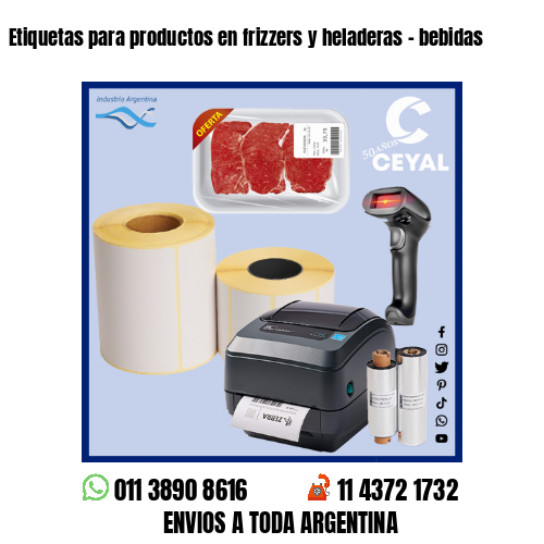 Etiquetas para productos en frizzers y heladeras – bebidas