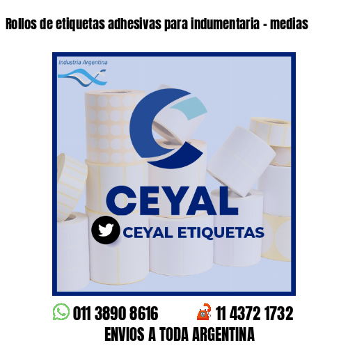 Rollos de etiquetas adhesivas para indumentaria - medias