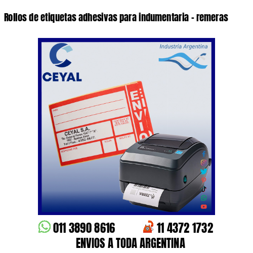 Rollos de etiquetas adhesivas para indumentaria – remeras