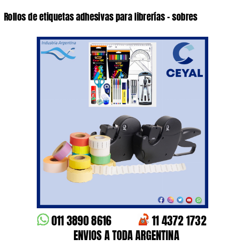 Rollos de etiquetas adhesivas para librerías – sobres