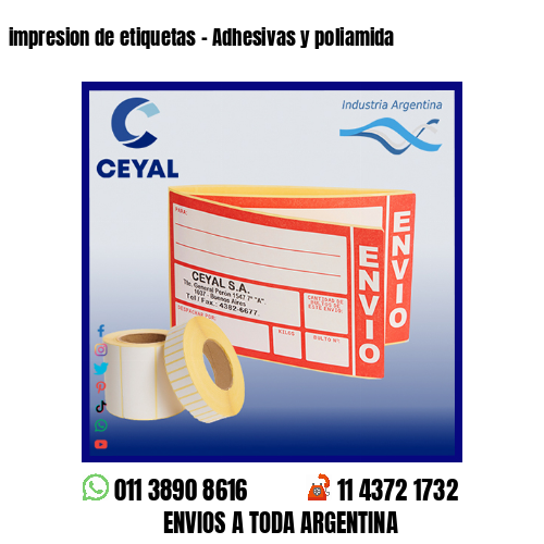 impresion de etiquetas – Adhesivas y poliamida