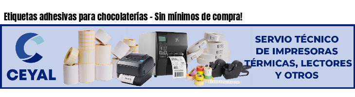 Etiquetas adhesivas para chocolaterías - Sin mínimos de compra!