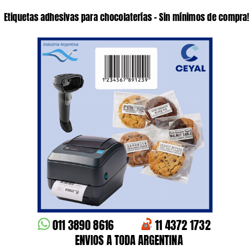 Etiquetas adhesivas para chocolaterías – Sin mínimos de compra!
