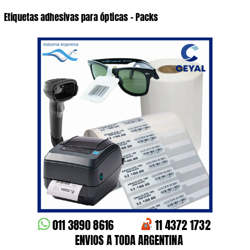 Etiquetas adhesivas para ópticas – Packs