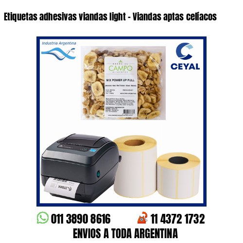 Etiquetas adhesivas viandas light – Viandas aptas celíacos