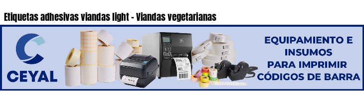 Etiquetas adhesivas viandas light - Viandas vegetarianas