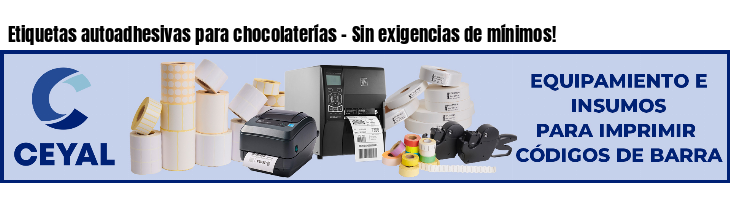 Etiquetas autoadhesivas para chocolaterías - Sin exigencias de mínimos!
