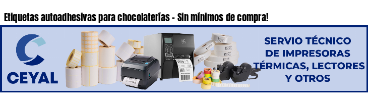 Etiquetas autoadhesivas para chocolaterías - Sin mínimos de compra!