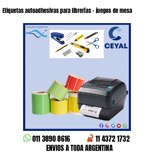 Etiquetas autoadhesivas para librerías – juegos de mesa