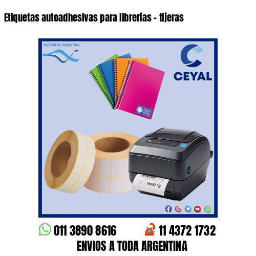 Etiquetas autoadhesivas para librerías – tijeras