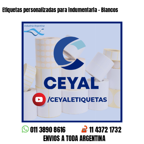 Etiquetas personalizadas para indumentaria - Blancos