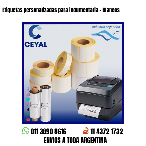 Etiquetas personalizadas para indumentaria – Blancos