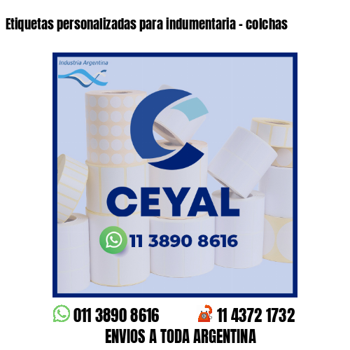 Etiquetas personalizadas para indumentaria - colchas