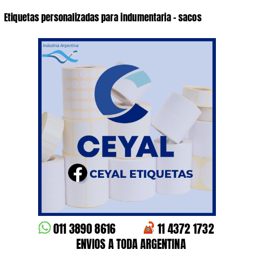 Etiquetas personalizadas para indumentaria - sacos