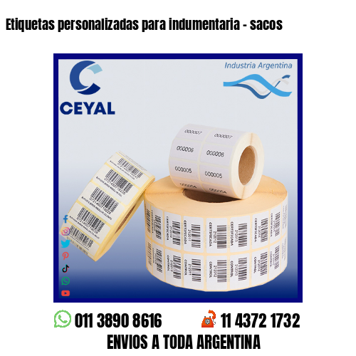 Etiquetas personalizadas para indumentaria – sacos