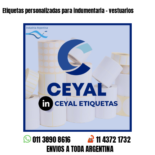 Etiquetas personalizadas para indumentaria - vestuarios